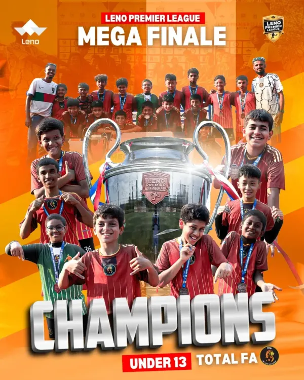 Champions of the Leno Premier League Mega Finale. Our U13 squad showcased incredible skill and determination to bring home the trophy.