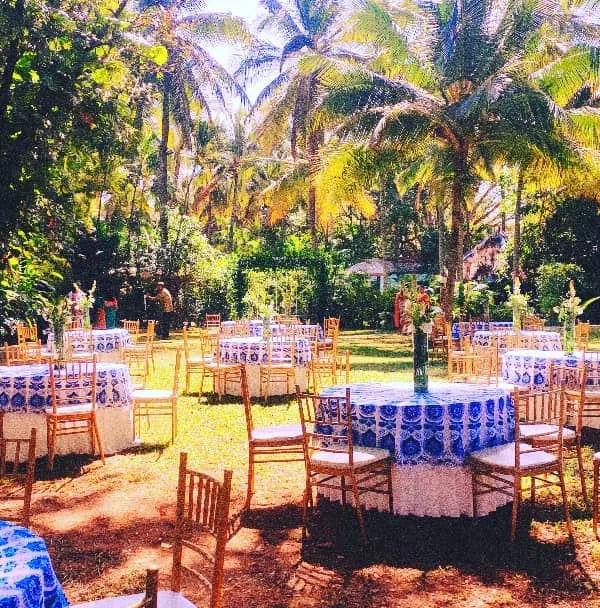 Our lawns provide a stunning canvas for daytime events. This reception setup, with its bright and cheerful decor, shows how we can bring any theme to life under the sun.
