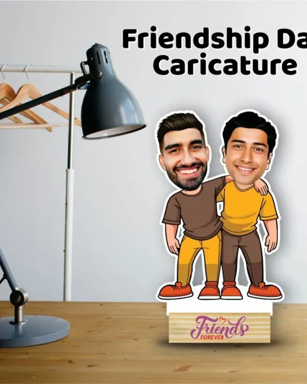 Celebrate your friendship with a fun personalized caricature. I'll put your faces on this "Friends Forever" standee, creating a hilarious and memorable gift.