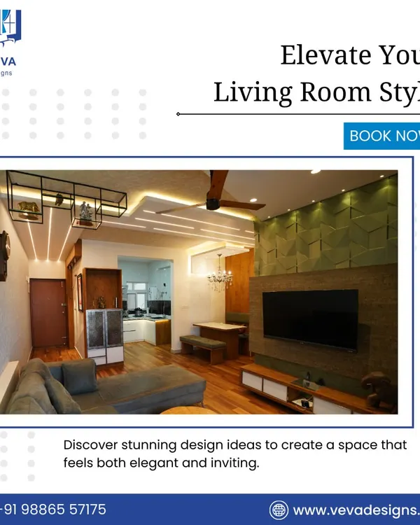 We transform living rooms into stylish havens. This space showcases our expertise in blending modern aesthetics with cozy elegance, from the striking false ceiling with layered lighting to the textured TV accent wall.