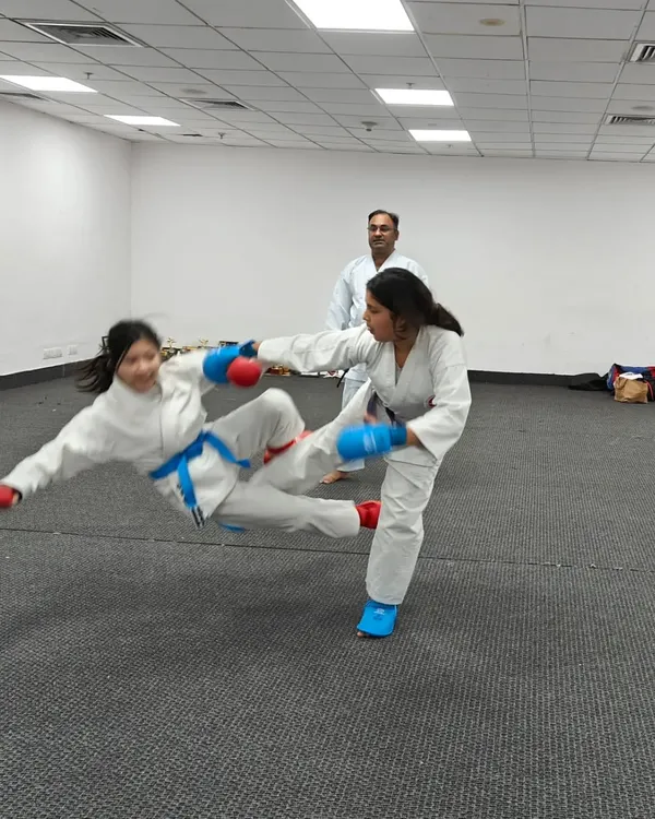 This is what confidence looks like. In my classes, I focus on practical kumite or sparring techniques, teaching students how to apply their skills with control and precision in a safe environment.