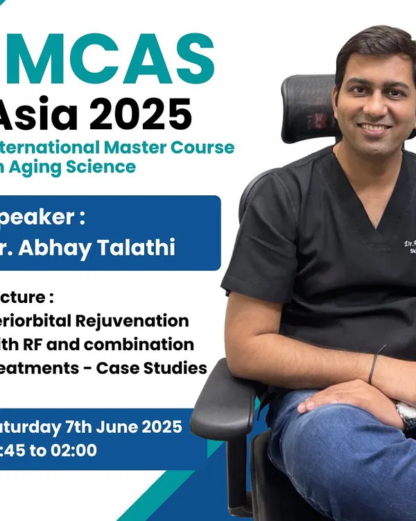 We are proud to announce that our Medical Director, Dr. Abhay Talathi, will be speaking at the prestigious IMCAS Asia 2025 congress. He will be sharing his clinical insights and case studies on Periorbital Rejuvenation, representing Indian dermatology on a global stage.