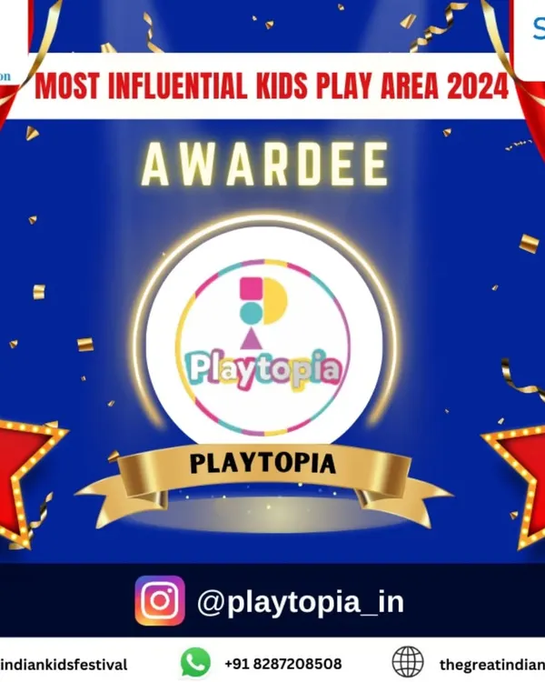 I am so proud and grateful to be recognized as the 'Most Influential Kids Play Area 2024'. A huge thank you to everyone who has trusted and supported Playtopia.