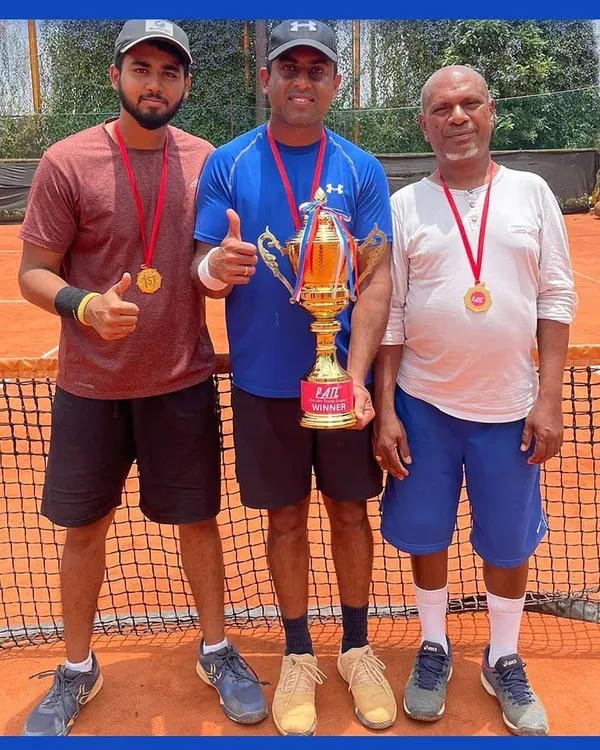 Celebrating a win for our adult players at the Adroit tennis academy tournament. We support and train players of all ages who have the drive to compete and succeed.