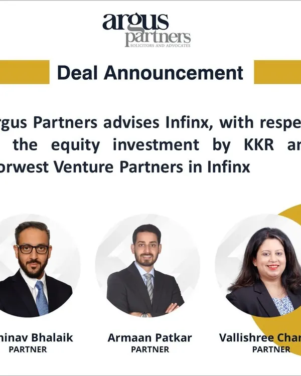 We advised the Infinx group on a significant primary equity investment by global investment firm KKR. This deal showcases our capability in structuring and executing major private equity transactions in the technology and healthcare sectors, helping innovative companies accelerate their growth.