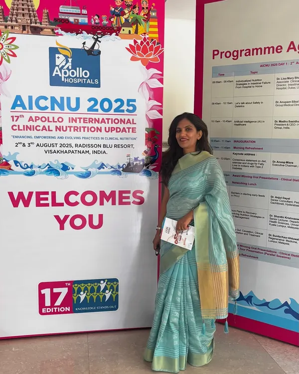 Attending the Apollo International Clinical Nutrition Update (AICNU). Staying updated with the latest research and best practices is how I ensure my patients achieve superior nutritional outcomes.