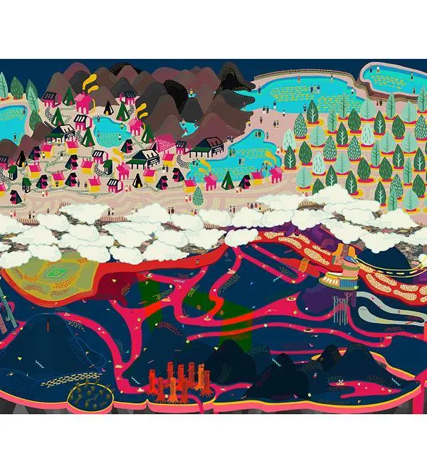 This piece by Prasad invites you to step into a fantastical world, a hallmark of the imaginative contemporary artists I champion at the gallery. It's a vibrant example of how we provide a platform for unique artistic visions to connect with art lovers.