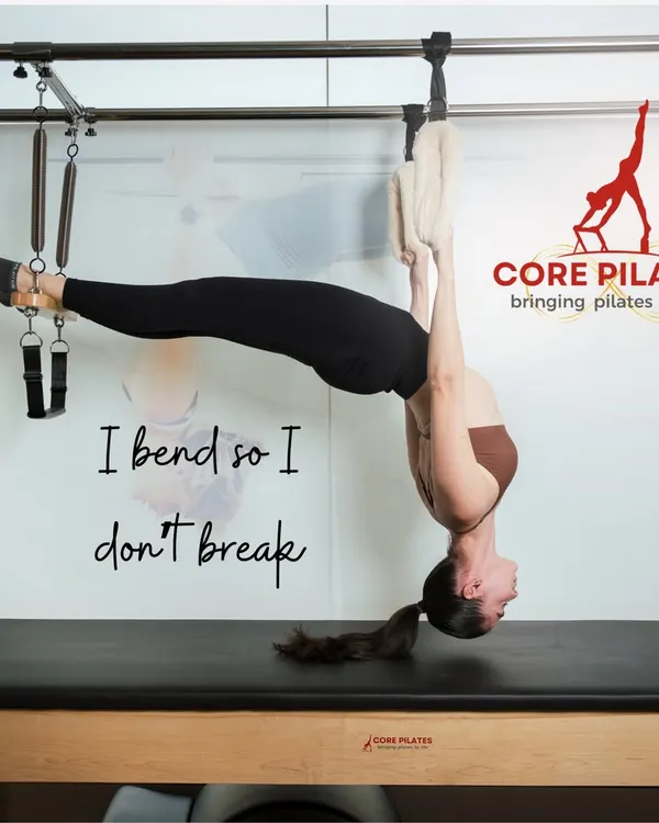 I bend so I don't break. The Cadillac allows for incredible expressions of strength and flexibility, like this inverted pose that challenges the entire body.