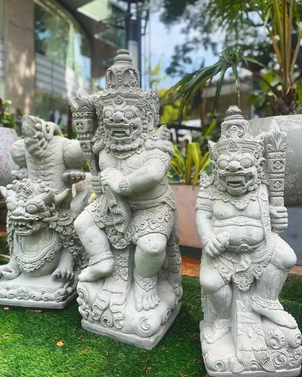 Our collection of hand-carved guardian statues, known as Dwarapala, are traditionally placed at the entrance of temples. In your garden, they serve as powerful, artistic protectors for your sacred space.
