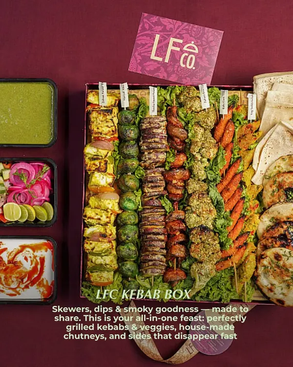 My LFC Kebab Box is an all in one feast designed for sharing. It’s loaded with skewers of grilled kebabs and veggies, accompanied by house made chutneys, dips, and fresh bread, making it a guaranteed crowd pleaser.