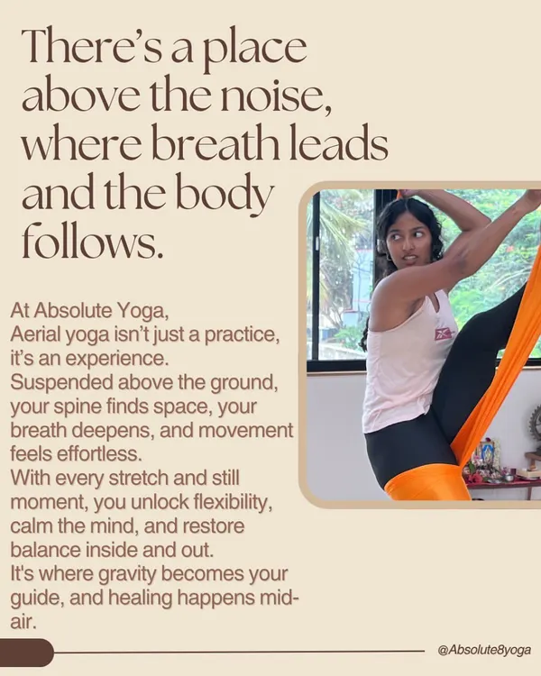 Suspended in an aerial hammock, you can find a unique sense of space and release. This practice helps to decompress the spine and deepen stretches in a way that feels almost effortless.