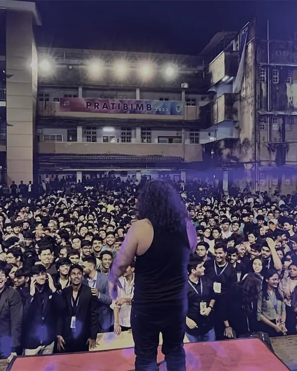 This is the view from the stage at a college fest. A thousand hearts beating as one, screaming every word back at us. This energy is why we do what we do.