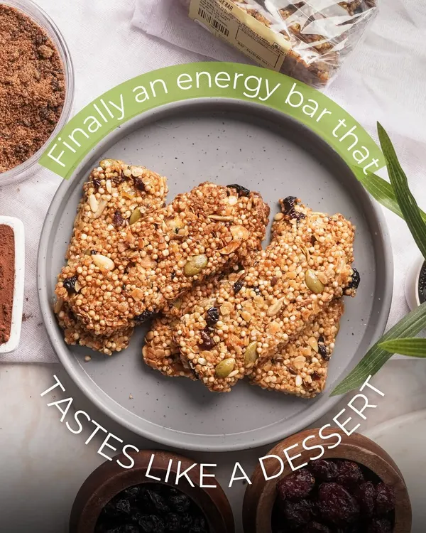 Finally, an energy bar that tastes like a dessert! My gluten-free energy bar is tasty, filling, and made with real ingredients you can actually pronounce.