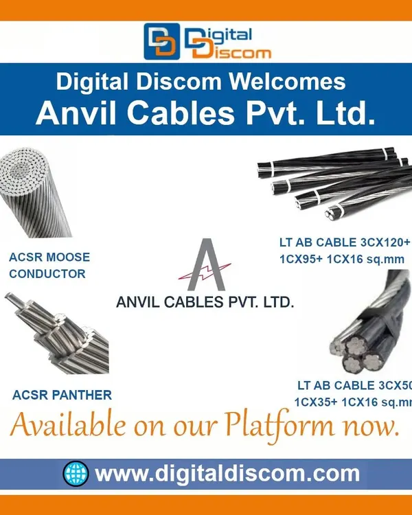 Anvil Cables Pvt. Ltd. is a valued partner on our platform, providing essential conductors and cables for power distribution networks, including ACSR Moose and Panther conductors and various LT AB cables.