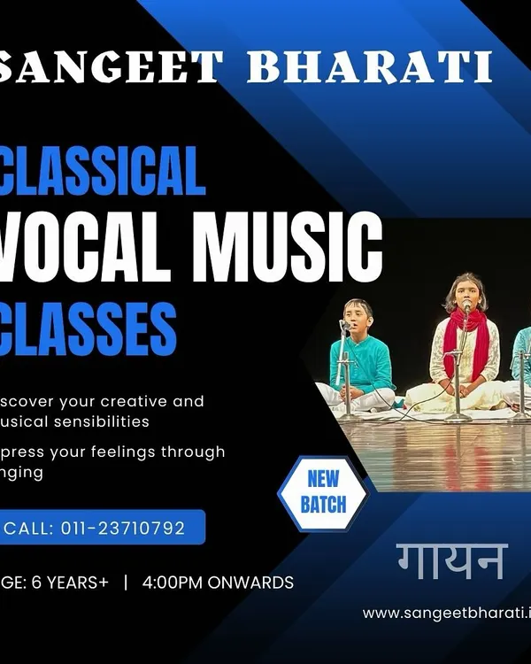 Our classical vocal music classes are designed to help you discover your creative sensibilities. This image captures our students during a stage performance, a core part of our curriculum that builds confidence and stage presence.