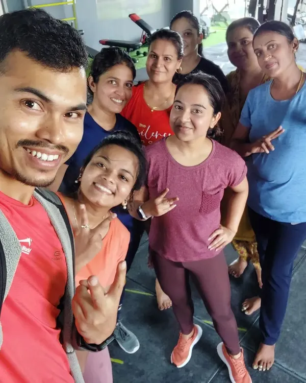 A happy, sweaty selfie with my fantastic group of ladies after a tough session. We build more than just muscle here; we build a strong, supportive fitness community.