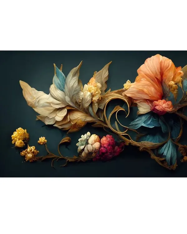 A sample of our 3D floral design, showcasing the intricate details and vibrant colors that make our custom wallpapers stand out.