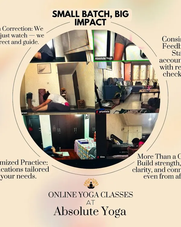This collage shows what my online classes look like. You get form correction, customized modifications, and consistent feedback, creating a connected and supportive experience right from your home.