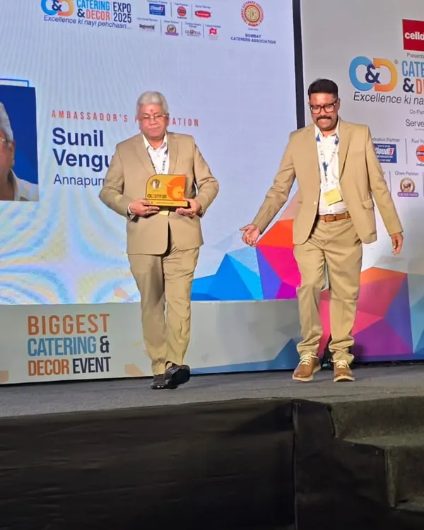 A proud moment for me, being felicitated at India's Largest Catering & Décor Expo. It's an honor to be recognized by my peers in the industry.