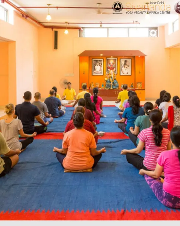Blessed Self! This is a view of our group meditation session in progress. Meditating together in a large group creates a powerful spiritual atmosphere that helps everyone experience a deeper state of peace and stillness.