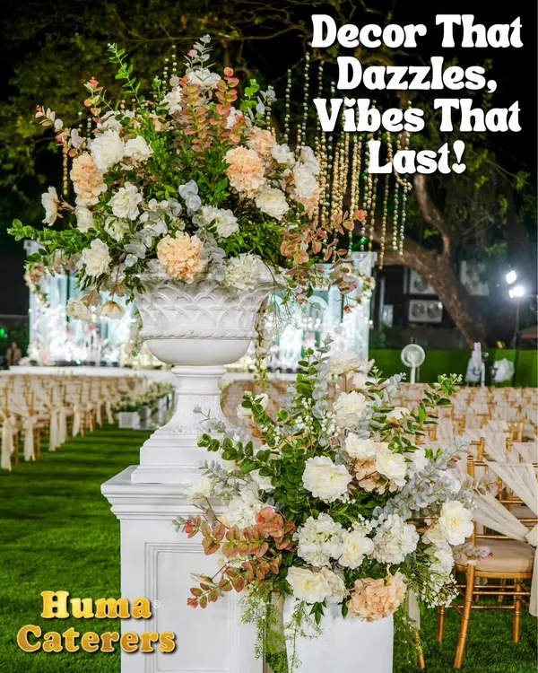 Before the food wins hearts, the decor sets the mood. This beautiful floral arrangement on a lawn is an example of the dazzling and vibrant setups I provide for outdoor events.