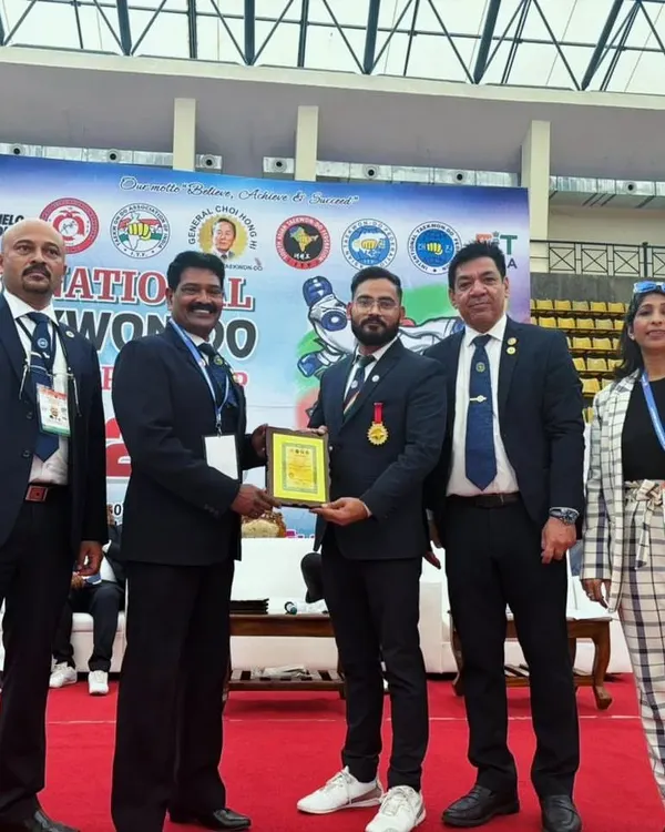 A significant moment for me, receiving the Outstanding Instructor award from the Taekwon-do Association of India for my dedication to the sport.