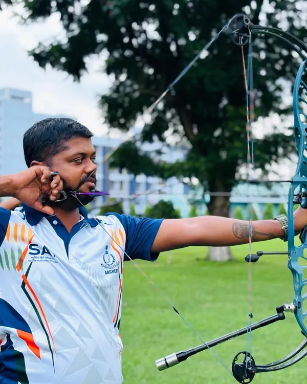 This is the level of focus and precision we instill in every student. Here, I am demonstrating the form required for competitive compound archery.