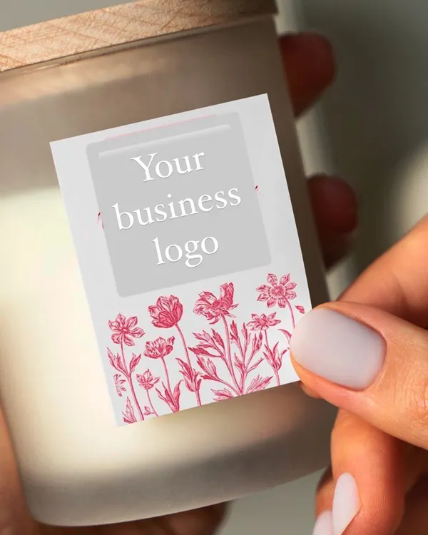 This is what I love to do: create a beautiful, blank slate for your brand. This frosted glass jar with a wooden lid is a premium option, ready for your business logo. I handle the candle making, so you can focus on building your dream brand.