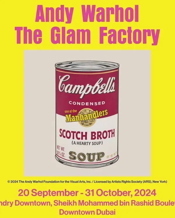 The official flyer for the "Andy Warhol, The Glam Factory" exhibition in Dubai. I was brought on to curate the music for the pre-opening, a service where I create a sonic environment that aligns with the art.