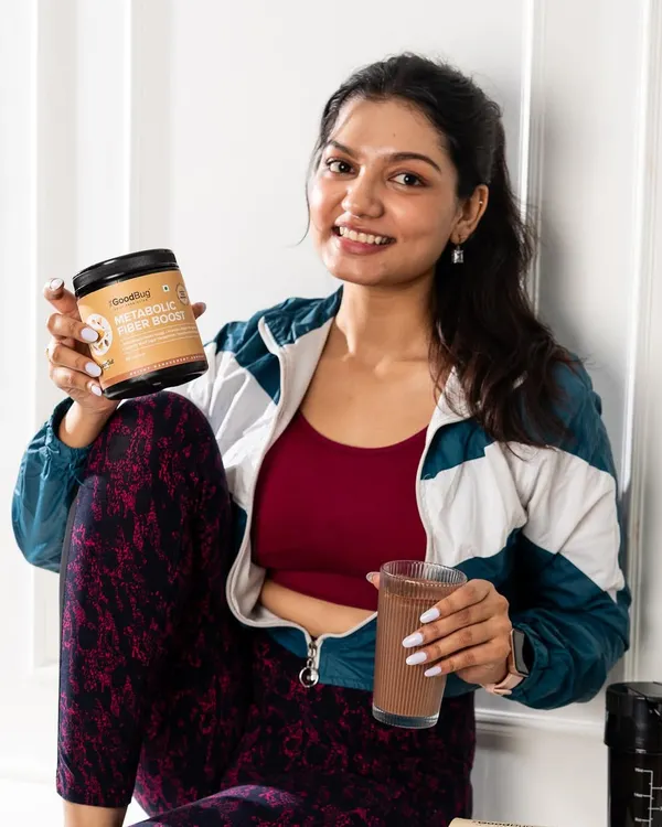 We capture the positive feeling your brand provides. This shot for The Good Bug shows a happy, healthy model post-workout, connecting the product with fitness and well-being.