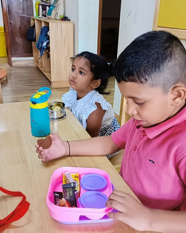 Snack time is an important part of our day. It's a time for children to recharge and practice good table manners.