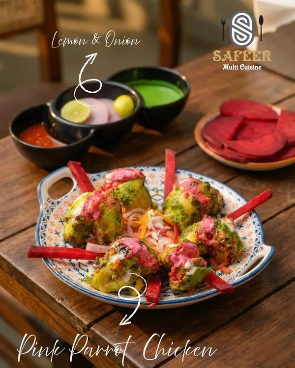 Our Pink Parrot Chicken is as vibrant as it is delicious. This Chinese style starter gets its unique colour from beetroot and is tossed in a flavourful sauce, making it a feast for the eyes and palate.
