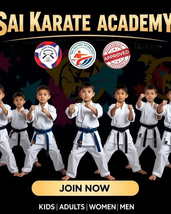 Welcome to Sai Karate Academy, a government-approved institution where we build champions. We offer classes for kids, adults, women, and men, focusing on discipline, self-defense, and fitness.