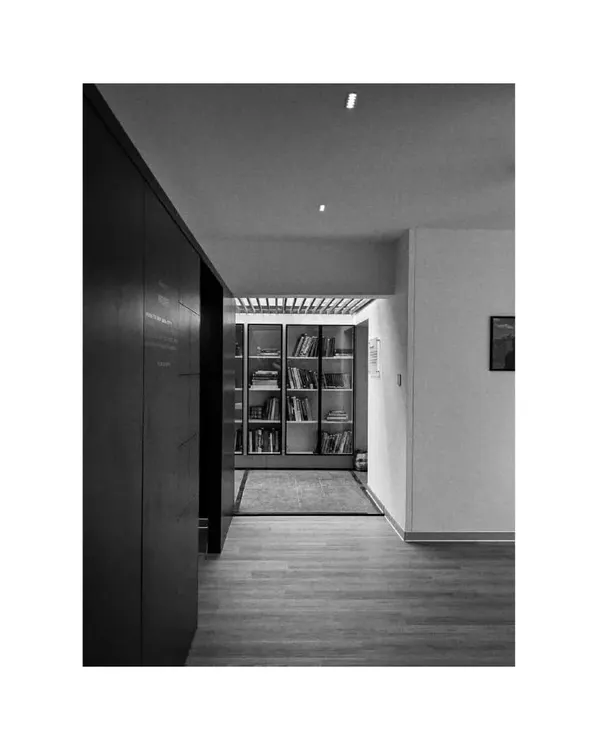 A quiet corner of our studio, where books and models provide constant inspiration. The space is designed to be calm and focused, reflecting our design ethos.