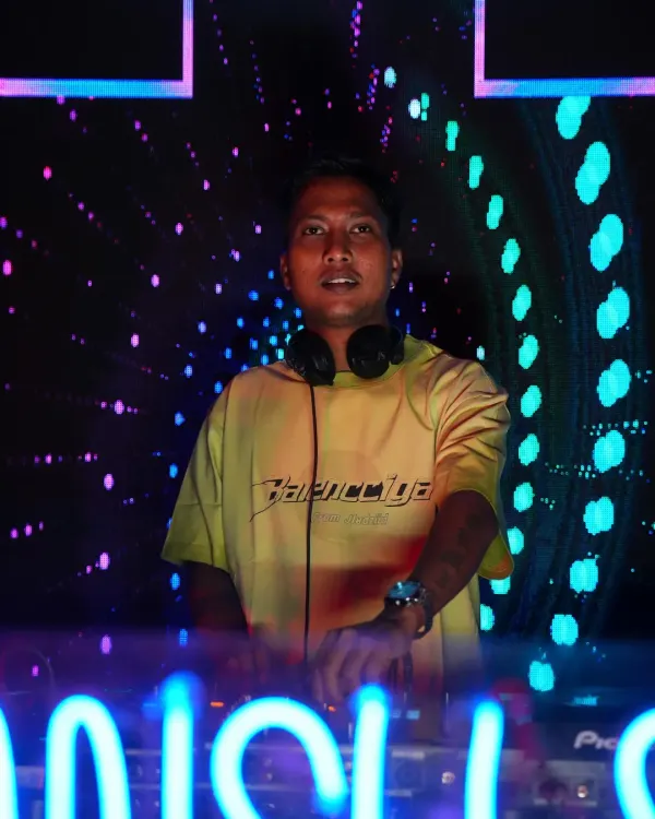 A pre-wedding event with a "Tokyo Drift" theme, complete with neon lights. As a VDJ, I love working with creative themes and visuals.