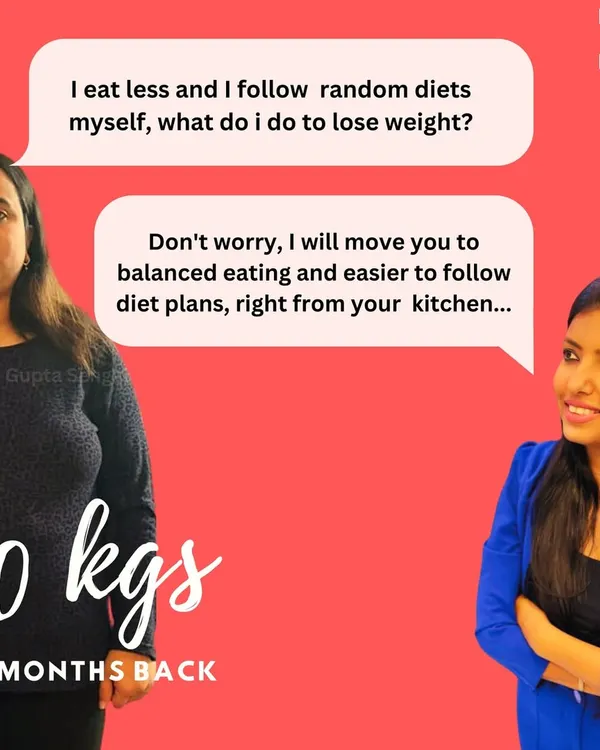This transformation is what motivates me every day. My client went from 90 kgs to 69 kgs in just six months by moving from random diets to a balanced eating plan using simple, home-cooked meals. It's not about eating less, it's about eating right.
