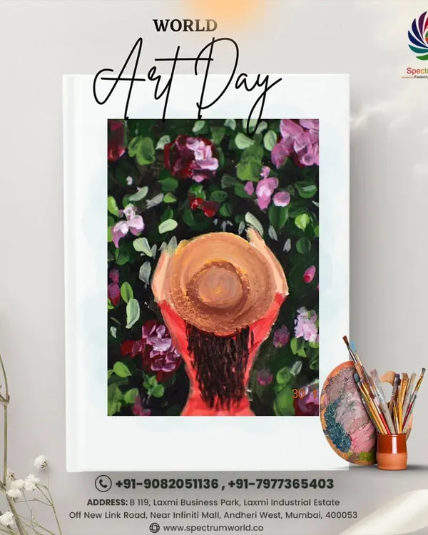 We celebrate creativity every day, and especially on World Art Day. This image features a student's beautiful painting, reflecting our mission to empower artists to express themselves through vibrant colors and bold ideas.