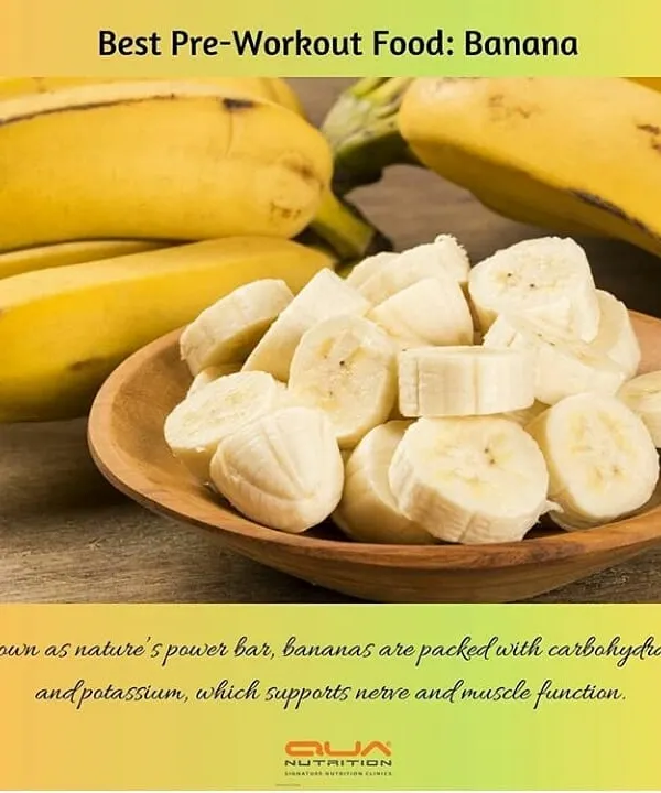 A banana is one of my top recommendations for a pre-workout snack. As a natural power bar, it provides quick carbohydrates for immediate energy and potassium to help prevent muscle cramps during your workout.