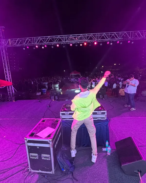 Jumping with the crowd is part of the show. A view from the stage at Manipal University, Bangalore, where the energy was absolutely electric.