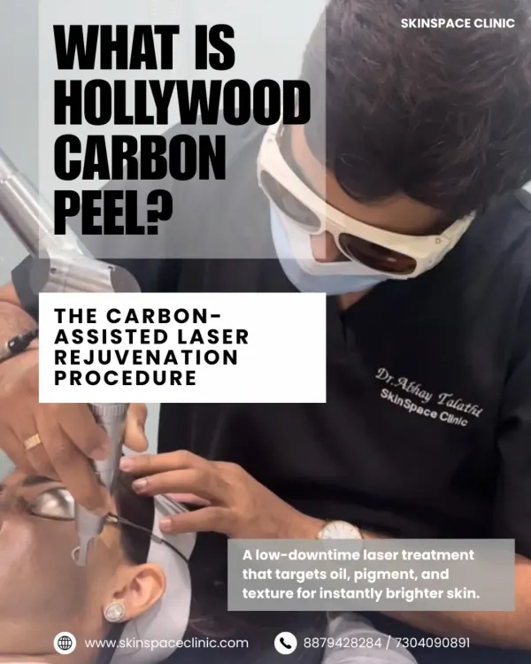 The Hollywood Carbon Peel is a carbon-assisted laser rejuvenation procedure. It's a low-downtime treatment that effectively targets oil, pigment, and texture for instantly brighter and clearer skin, making it ideal for those with active acne.