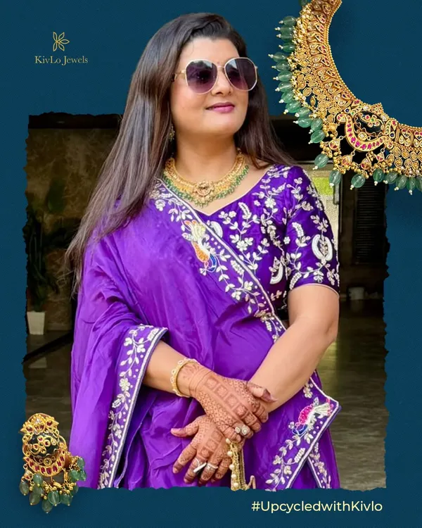 Seeing our client so happy and confident wearing her upcycled necklace set makes every moment of our journey worthwhile. This is why I do what I do.