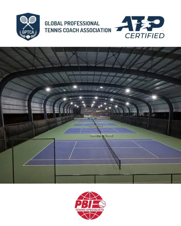 Our pristine, covered hard courts, certified by the Global Professional Tennis Coach Association (GPTCA) and ATP. This is a world-class venue designed for high-performance training.
