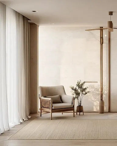 I designed this concept as a serene reading retreat, focusing on stillness, soft light, and tactile comfort. Though it didn’t make it to the final cut for that project, it remains one of my quiet favorites.