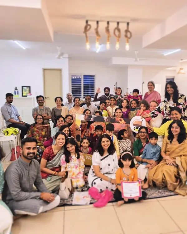 We turn 4. A beautiful group photo from our anniversary celebration, filled with students, parents, musicians, and friends. We are so grateful for our wonderfully growing ShrotaHouse family.