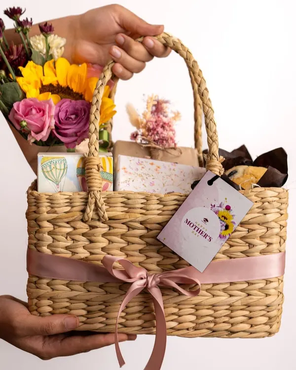 And our most special person’s special day is almost here. This Mother's Day basket, filled with handmade treats and fresh flowers, is my way of helping you say 'I love you'.