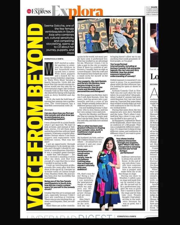 What a way to start the year! I was so excited to be featured in The New Indian Express, Hyderabad.