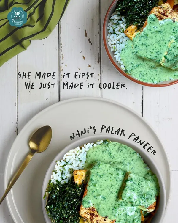 We took inspiration from our nani's kitchen for this one. Our Palak Paneer poke bowl features cilantro lemon rice, a spiced paneer steak, and crackling spinach, all smothered in a rich, creamy spinach gravy.
