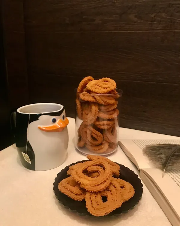 My homemade chakri is the perfect tea-time snack. It's crispy, savory, and has that authentic taste that pairs wonderfully with a hot cup of chai.