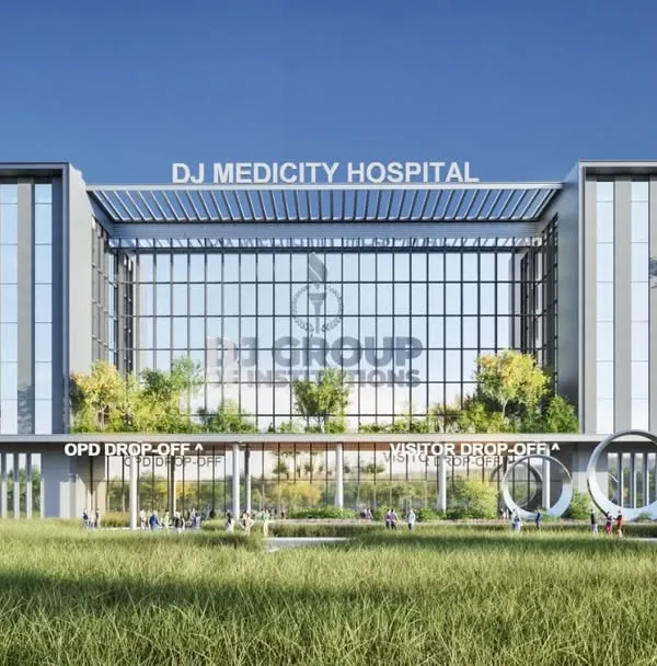 We envision healthcare campuses as integrated ecosystems for healing and learning. The design for DJ Medicity Hospital showcases this philosophy, with a modern facade that opens onto a green campus, creating a welcoming environment that prioritizes both advanced medical care and human well-being.