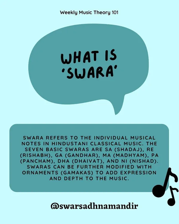 Our weekly music theory series starts with the most basic building block: 'Swara'. This post explains what the seven basic notes of Hindustani classical music are.
